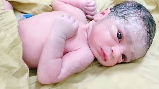 2800 kg newborn baby boy with cute expressions soon after birth 37 weeks gestation BabyWorld22 [upl. by Freemon]