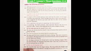 Grade 7  English Lesson 1 Three Questions Complete Question Answers  Honeycomb Lesson 1 [upl. by Xirdnek]