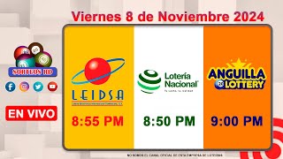 Lotería Nacional LEIDSA y Anguilla Lottery en Vivo 📺│Viernes 8 de Noviembre 2024  855 PM [upl. by Millman]