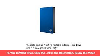 Seagate Backup Plus 5TB Portable External Hard Drive USB 30 Blue STDR5000102 [upl. by Adnak]