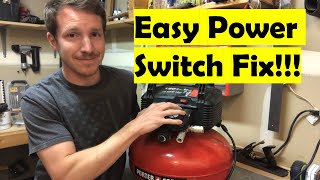 Power Switch Not Working  Loose Wires  Porter Cable 6 Gallon Air Compressor [upl. by Asatan50]