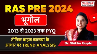 RAS PRE 2024  2013  2023 Geography PYQ Topic Wise Discussion amp Trend Analysis by Dr Shikha Gupta [upl. by Onia961]