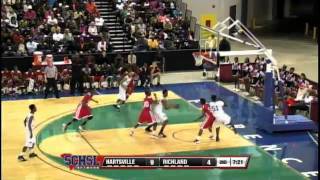 Lower Richlands Vincent Hicklin makes a 2handed slam after grabbing an offensive rebound [upl. by Asillim]