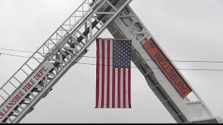 Wellsburg honors the life of Richard Kins with marching procession involving several local fire depa [upl. by Adel]