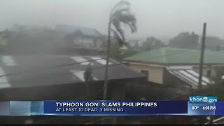 Powerful typhoon lashes Philippines killing at least 10 [upl. by Nereids681]