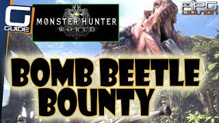 MONSTER HUNTER WORLD  Bomb Beetle Critical Bounty Guide Pet Location [upl. by Anitroc]