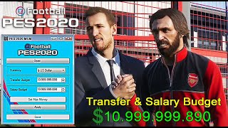 Cheats Transfer amp Salary Budget in Master League by Money Editor Tool  EFootball PES 2020 PC [upl. by Nnayt]