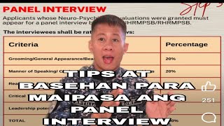 TIPS BJMP PANEL INTERVIEW CRITERIA ITO ANG BASEHAN KUNG PAANO MAIPASA ANG PANEL INTERVIEW [upl. by Rehpotsrhc]