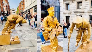 At work with London Levitating Goldman Statue [upl. by Irisa449]