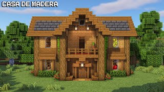 Minecraft Casa de Madera para Survival  Minecraft house tutorial [upl. by Areid601]