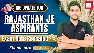 Big Update for Rajasthan JE Aspirants  Exam Date Revealed  Khemendra [upl. by Jannel73]