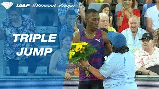 Pichardo jumps 1760 to beat Taylor in the Mens Triple Jump  IAAF Diamond League Lausanne 2017 [upl. by Maryrose]