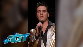 Elvis sings with Simon Cowell on AGT  shorts [upl. by Nelyt8]