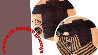 camisa de hombre a grannys crochet tejidos ganchillo [upl. by Lenahtan]