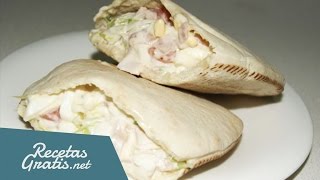 Pan de pita relleno  Con pollo [upl. by Yeneffit30]