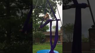 Aerial Silks  Split Roll Up Cross Back Straddle  Airplane Drop [upl. by Pavkovic]