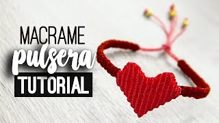 Pulsera Corazón » ❤️ tutorial  como hacer brazalete de hilo  diy ● Friendship bracelet 104 [upl. by Nehgem]