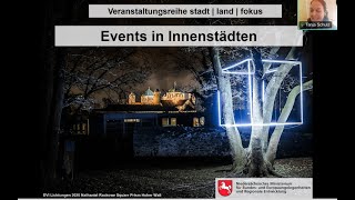 Veranstaltungsreihe quotstadt  land  fokusquot 26012024  Events in Innenstädten [upl. by Aerb]