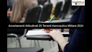 Accertamenti Attitudinali Concorso 29 Tenenti Aeronautica Militare 2024 [upl. by Neelcaj]