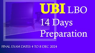 UBI LBO 14 Days Strategy 2024 Preparation  Exam held on 4 to 8 December 2024 [upl. by Nolubez]