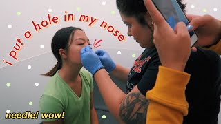 getting my nose pierced ahh 💎a vlog [upl. by Renault]