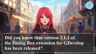 Dialog box extension version 111 is released GDevelop extension [upl. by Morganica]