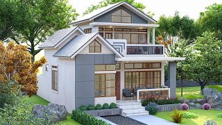 Excited Small House Design  2 Storey House so Fantastic with 3 Bedroom and Balcony  House 8x9 Mete [upl. by Onifur]