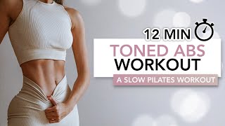 12 MIN TONED ABS PILATES WORKOUT  Pilates For A Flat Belly amp Strong Core  Eylem Abaci [upl. by Nove200]