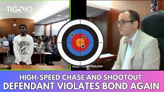 VIOLENT OFFENDER HighSpeed Chase and Shootout Defendant VIOLATES Bond Again [upl. by Lieno]