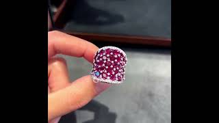 985ct Round Cut Ruby Sapphire Cocktail Ring [upl. by Aiselad484]