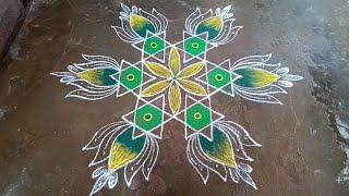 Skantha sasti star rangoli designs  Karthigai madham special vilakku kolam  Latha kolam [upl. by Rfinnej]