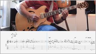 Billies Bounce Wes Montgomery Solo with Tablature Transcription for Guitar [upl. by Publia]