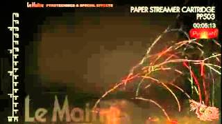 Paper Streamer Cartridge Stage Pyrotechnic Demo LeMaitre [upl. by Orose746]