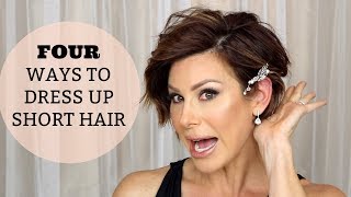 STYLING SHORT HAIR 4 Hairstyles with Curls amp Updos That Dress Up Your Hair [upl. by Hassi477]