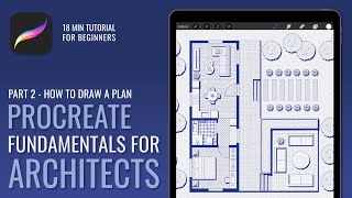 How to Draw an Architectural Plan in Procreate Tutorial  Fundamentals for Architects Part 2 [upl. by Mickelson]