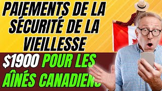 💵 Date de paiement de la Sécurité de la vieillesse annoncée  1 900  par mois pour les aînés – [upl. by Netsrek]