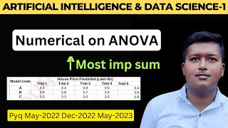 OneWay ANOVA FTest on House Price Predictions  AIDSi  Pyq May2022 Dec2022 May2023  MU [upl. by Kaltman371]