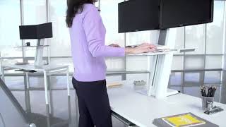 Humanscale Quickstand Sit To Easy and Portable Desk Converter  Radius Office [upl. by Blase]