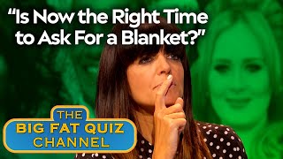 Claudia Winkleman SCREAMS Happiness At Arrival Of Blankets  Big Fat Quiz [upl. by Furiya118]