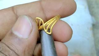 Gold ring making  How to make a gold ring  Handmade jewellery [upl. by Merola]