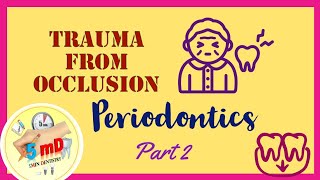 Trauma from Occlusion  Part 2  periodontics easy to understand [upl. by Aicissej]