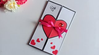 Beautiful Handmade Valentines Day Card Idea  DIY Greeting Cards for Valentines Day card [upl. by Crist442]