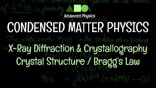 Condensed Matter Physics  XRay Diffraction amp Crystallography  Crystal Structure  Bragg’s Law [upl. by Hekker]