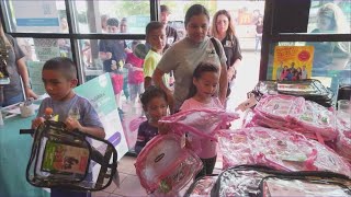 Local organizations hand out school supplies to over 200 families in the Houston area [upl. by Schaefer]