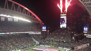 Low Blackhawk Helicopter Flyover Centurylink Field MNF Seahawks Bills Seattle November 7 2016 [upl. by Izabel]