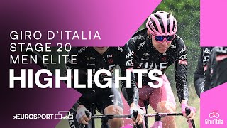 CYCLING MASTERCLASS 🤩  Giro DItalia Stage 20 Race Highlights  Eurosport Cycling [upl. by Gerhardt]