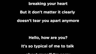 Adele Lyrics Hello [upl. by Yesnyl]