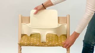 How to install the Tripp Trapp cushion Baby Set and Tray Table Tripp Trapp Sitzkissen Anleitung [upl. by Bonnibelle]