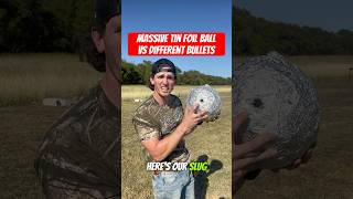 Huge tin foil ball vs increasing caliber bullets [upl. by Simons]