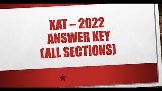 XAT 2022 Answer Key Official [upl. by Erialc]